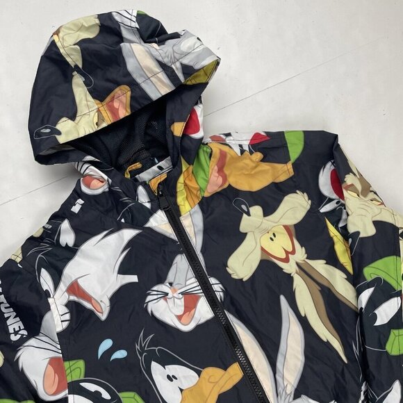 Members Only Looney Tunes Windbreaker Youth Sz 14/16 Hooded Full Zip Mesh Lined - Picture 1 of 9